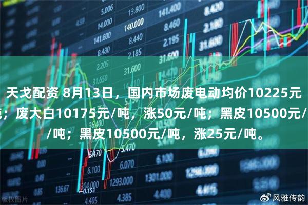 天戈配资 8月13日，国内市场废电动均价10225元/吨，涨25元/吨；废大白10175元/吨，涨50元/吨；黑皮10500元/吨，涨25元/吨。